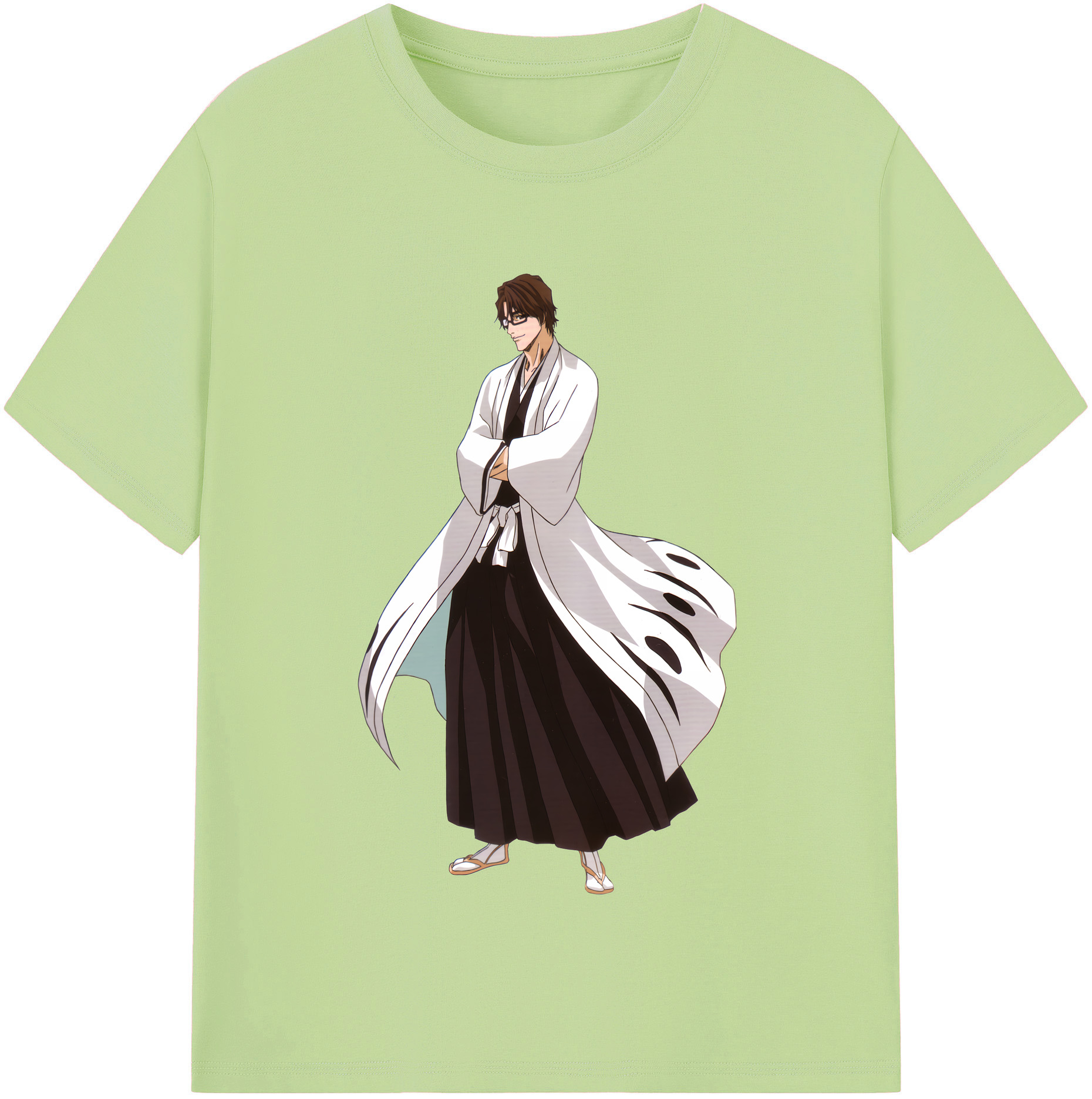 （画像用） ブリーチ 藍染 惣右介（あいぜん そうすけ） BLEACH Aizen Sousuke 綿100％半袖Tシャツ（フロントプリント）